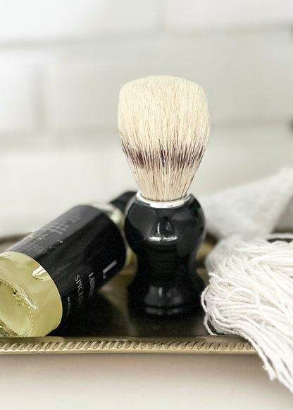 BOAR BRISTLE SHAVE BRUSH BLACK Lathered In Love LLC