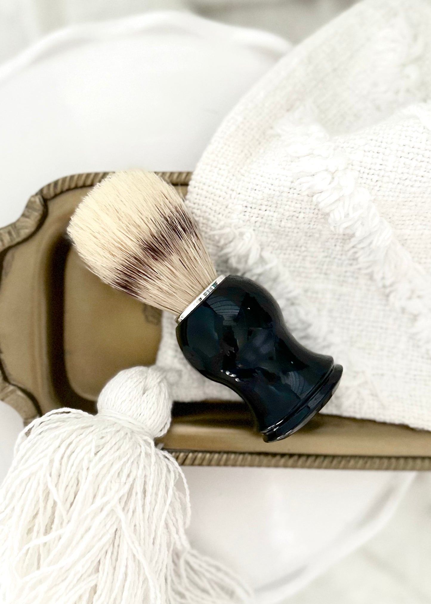 BOAR BRISTLE SHAVE BRUSH BLACK Lathered In Love LLC