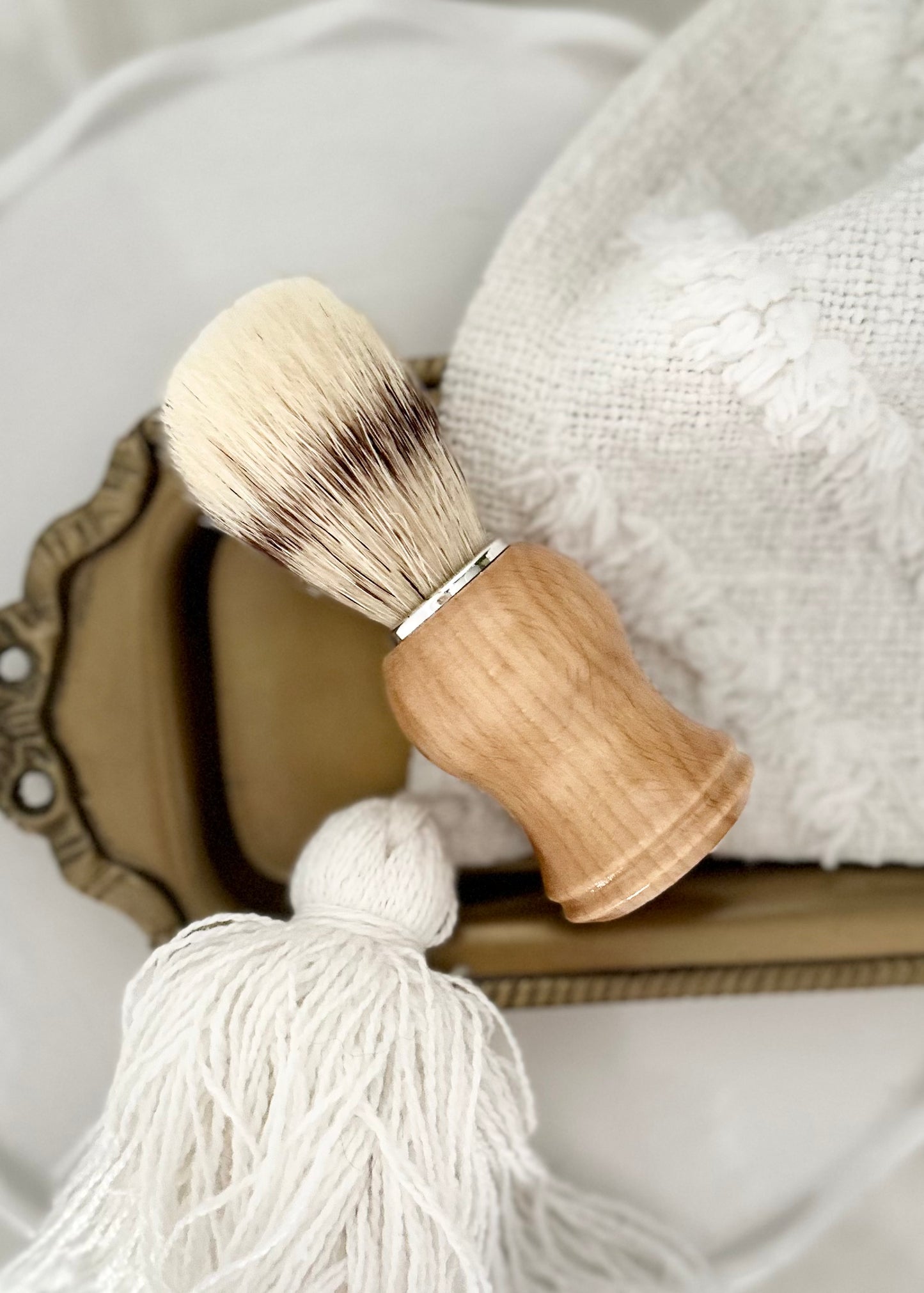 BOAR BRISTLE SHAVE BRUSH WOOD Lathered In Love LLC