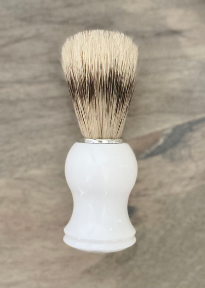 BOAR BRISTLE SHAVE BRUSH WHITE Lathered In Love LLC