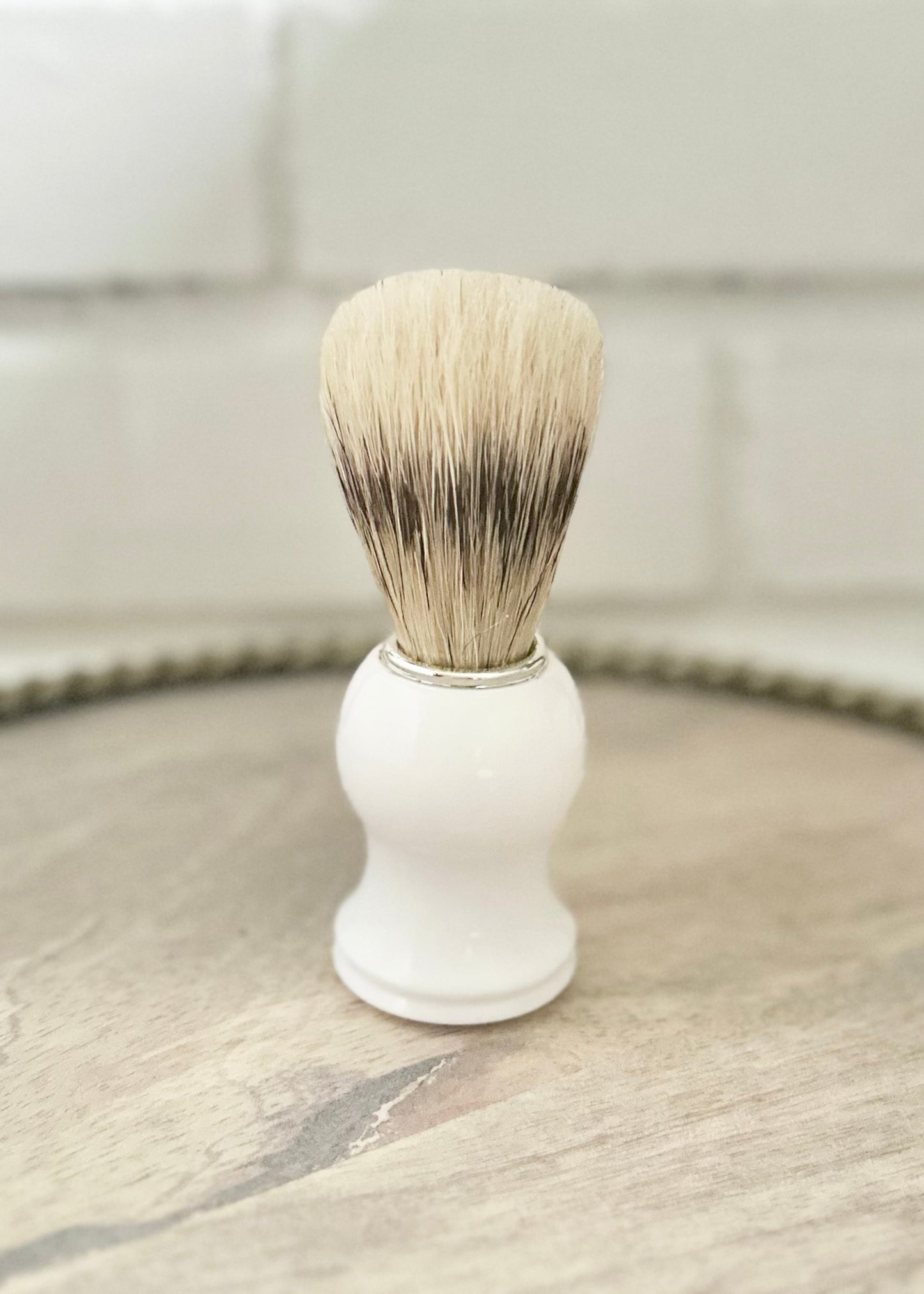 BOAR BRISTLE SHAVE BRUSH WHITE Lathered In Love LLC