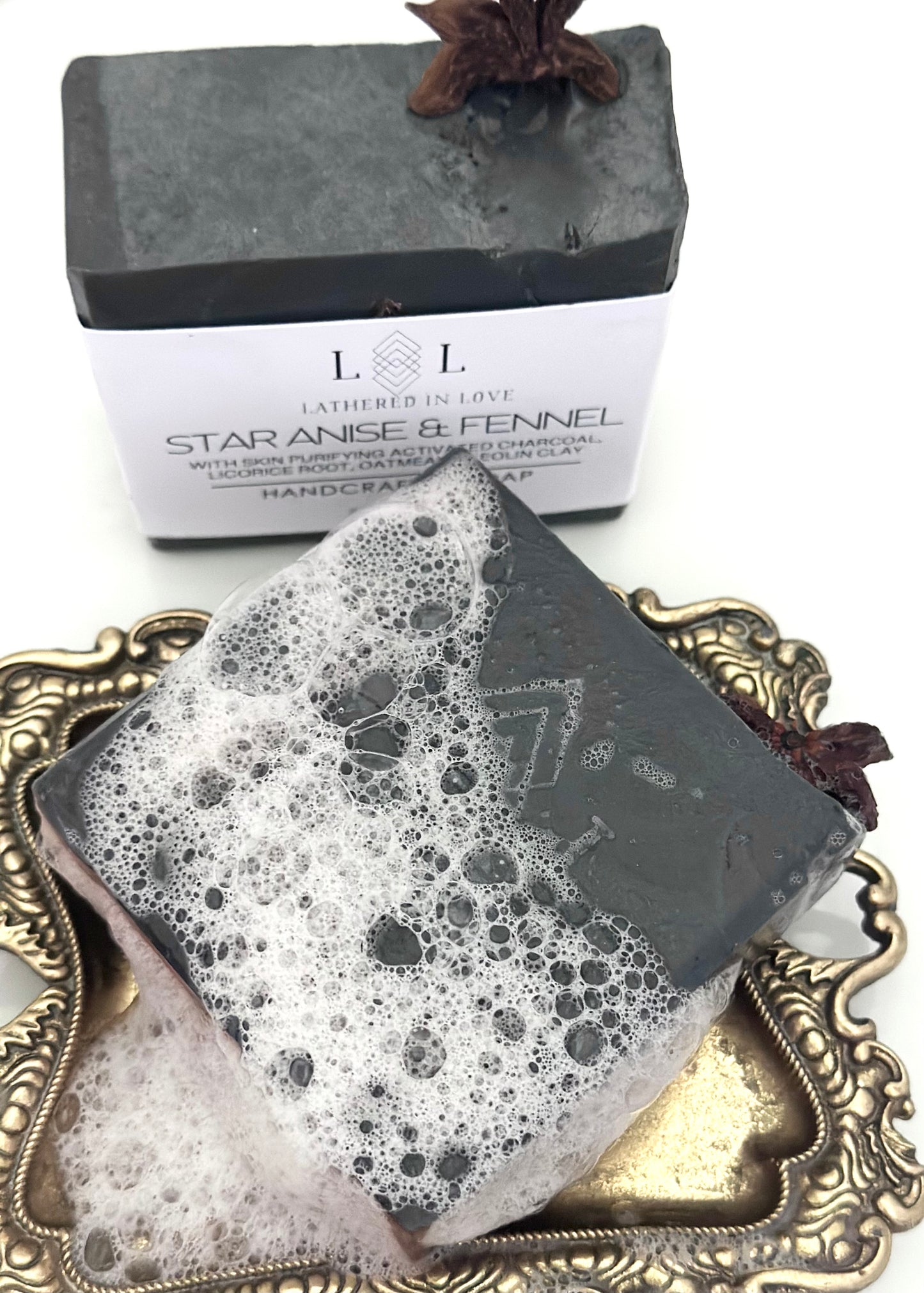 STAR ANISE & FENNEL SOAP SLICE (SKIN PURIFYING) Lathered In Love LLC